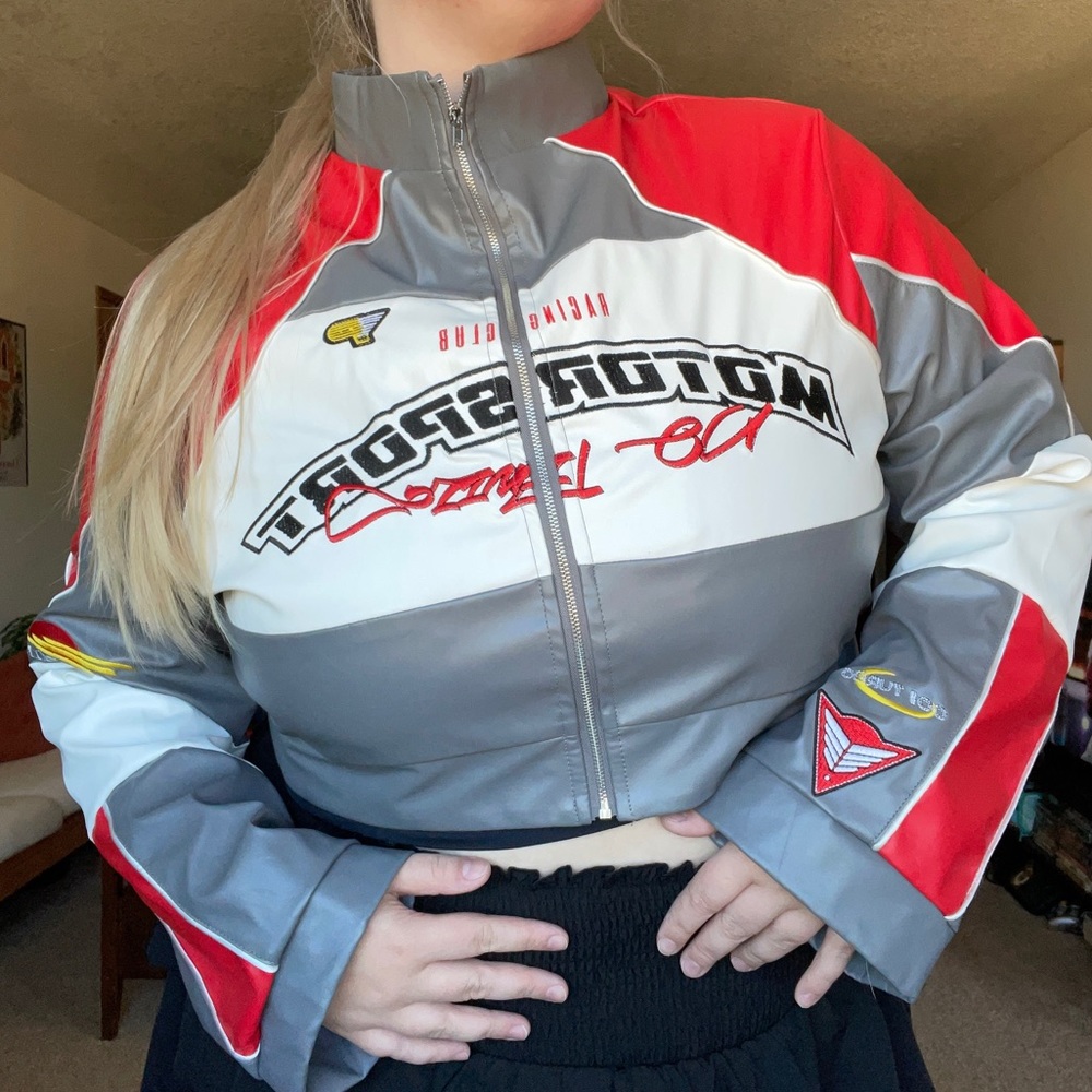 NEW with tags, never worn! PrettyLittleThing Sports Pleather Jack (Motorsports)